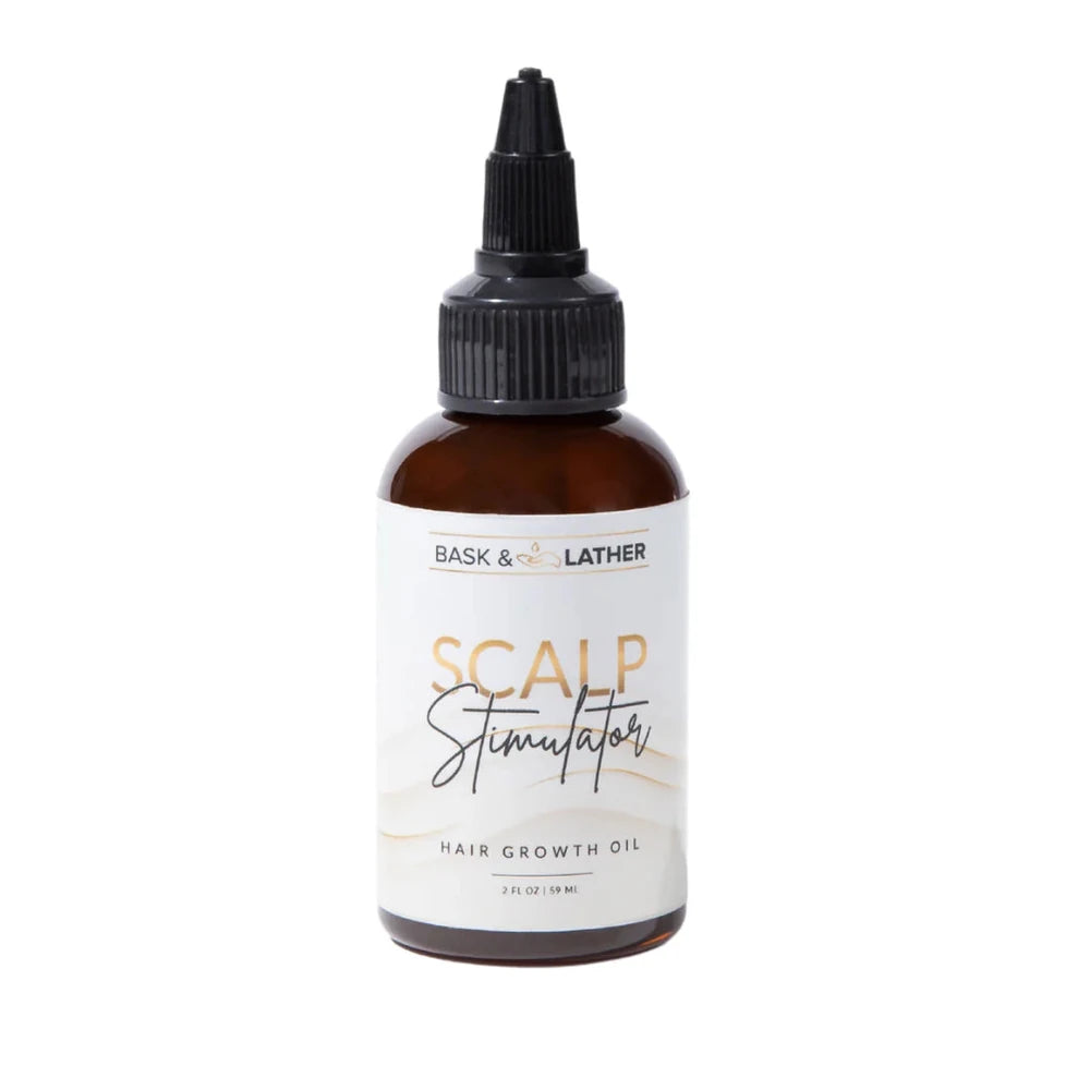 BASK & LATHER Scalp Stimulator Hair Growth Oil  Cold Pressed Oils Including Mint 2 Fl. Oz (Pack of 12)