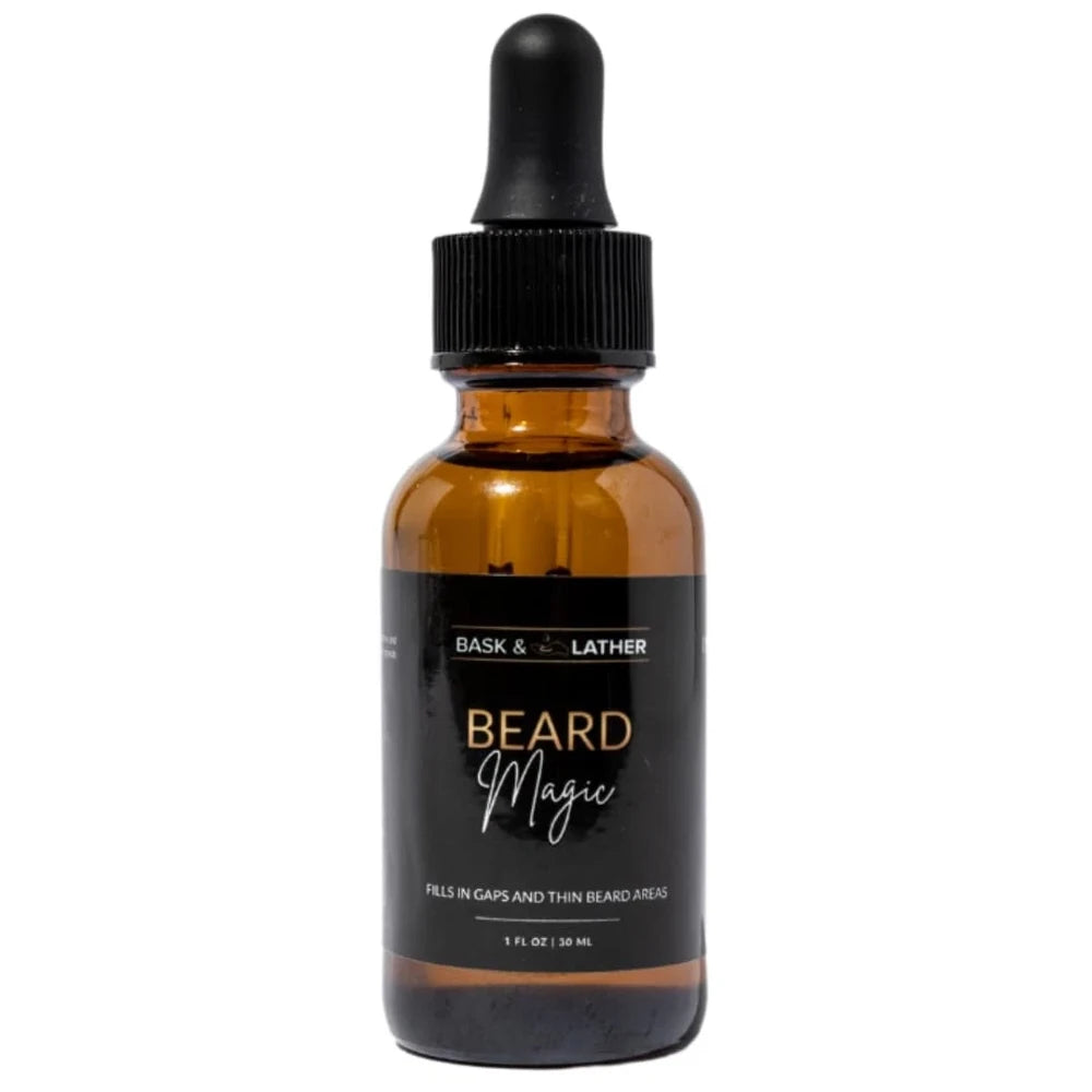 BASK & LATHER Beard Magic Growth Oil for Men  Helps Stimulate Hair Growth and So 1Fl. Oz (Pack of 6)