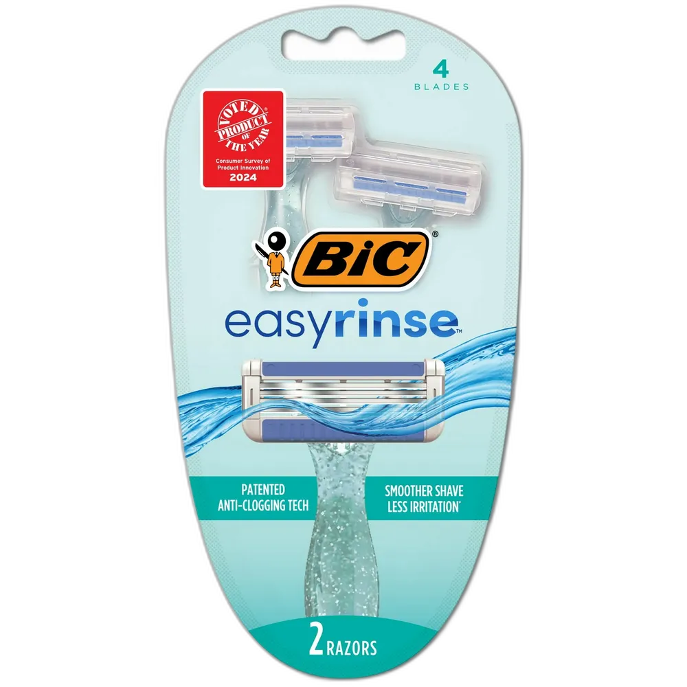 BIC, EasyRinse, Women's Disposable Razors, 2 Razors 1.76oz (Pack of 72)