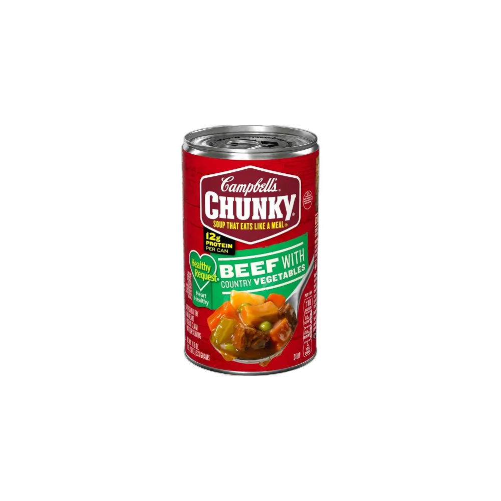 Campbell’s Chunky Healthy Request Soup, Ready to Serve Beef Soup with Country Vegetables 18.8 oz (Pack of 12)