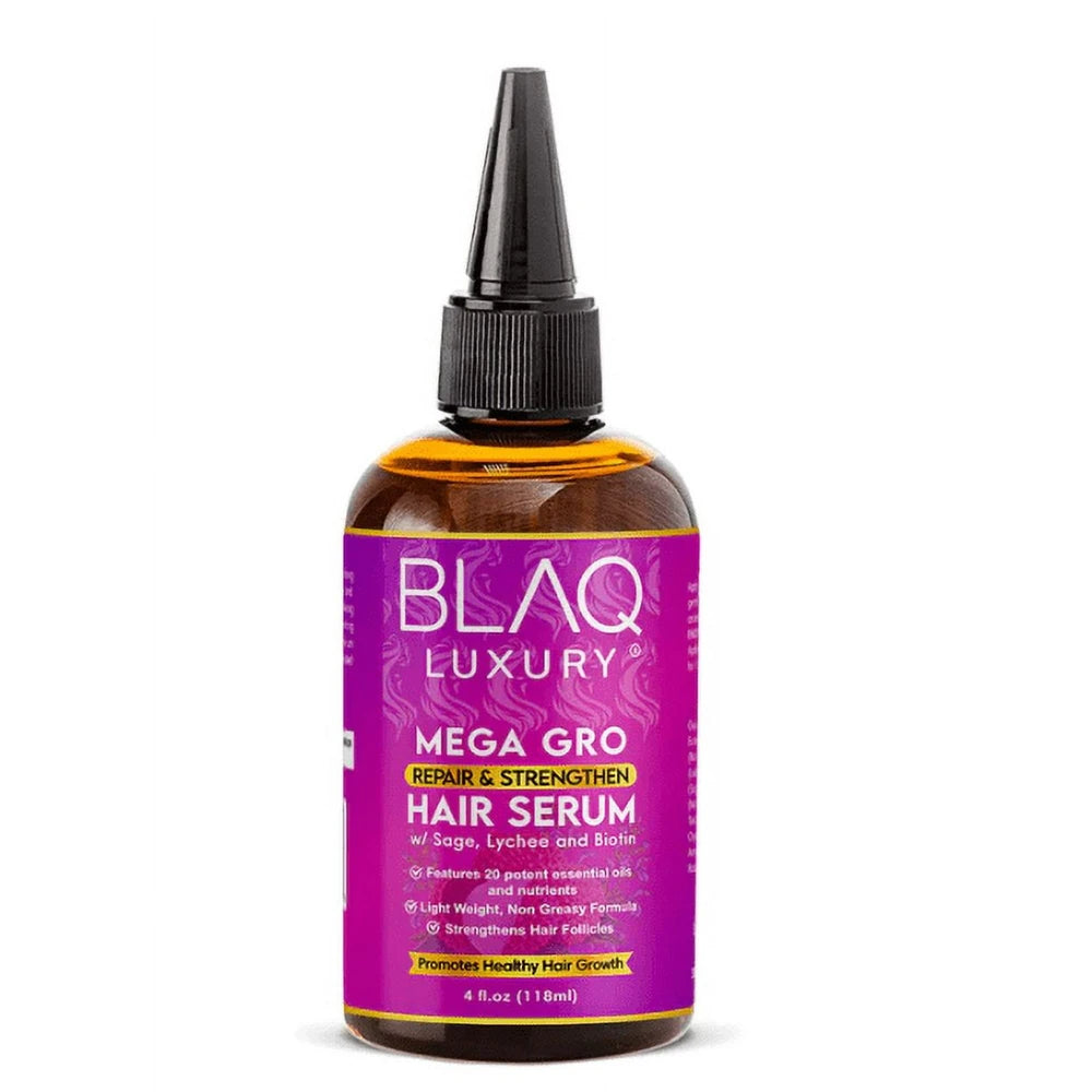 Blaq Luxury Sage & Lychee Mega Gro Repair and Strengthen Hair Serum  4 Oz 4 Fl. Oz (Pack of 6)