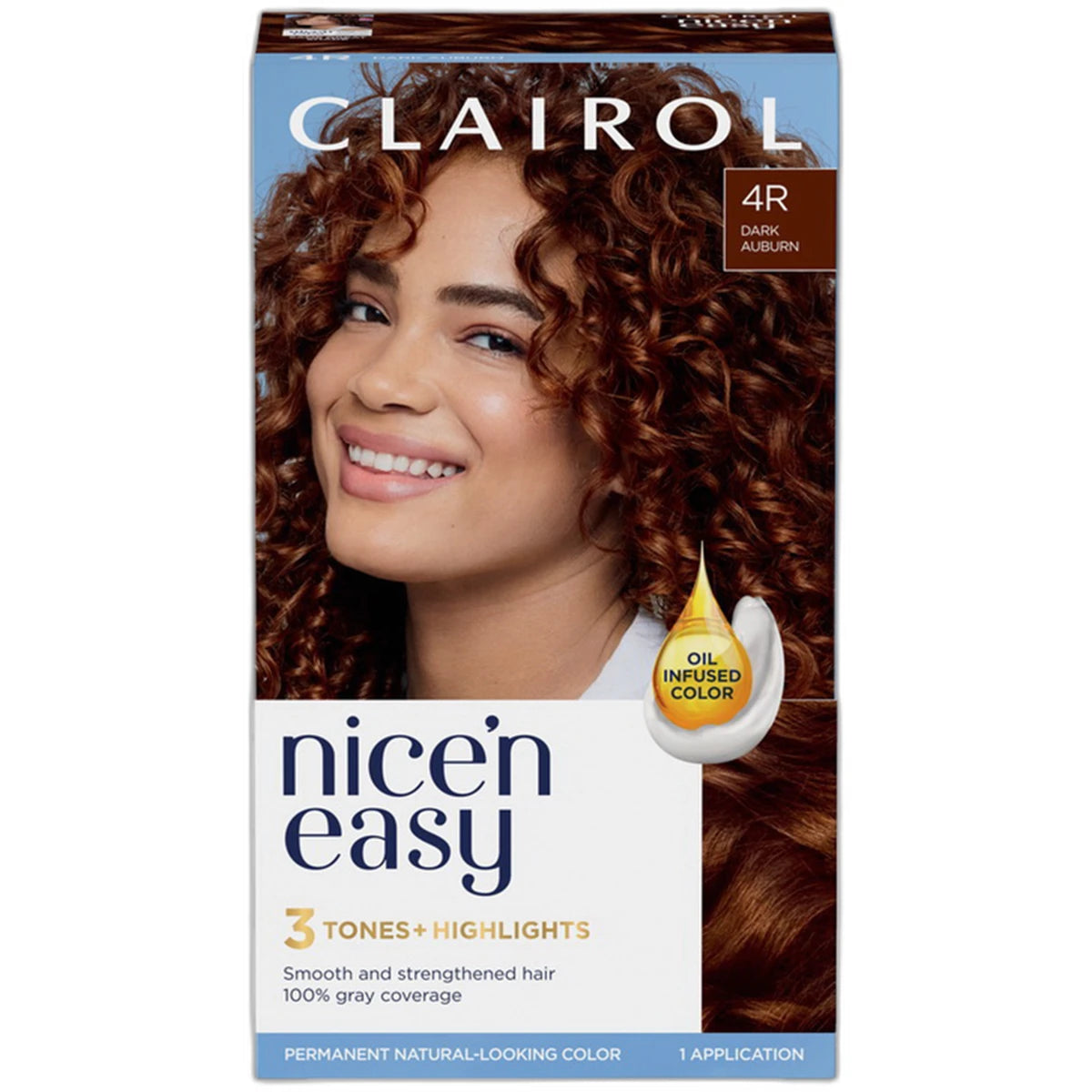 Clairol Nice & Easy Natural Looking Permanent Hair Color Dark Auburn 4R 8.15Oz (Pack of 12)