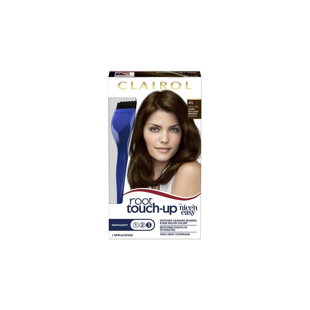 Clairol Nice & Easy Root Touch-Up Permanent Hair Color 4G Dark Golden Brown 1.1Oz (Pack Of 12)