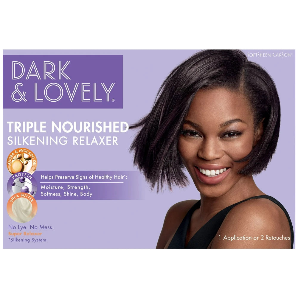 Dark and Lovely Triple Nourished Shine Enhancing  No-Lye Hair Relaxer  for All H nan (Pack of 6)