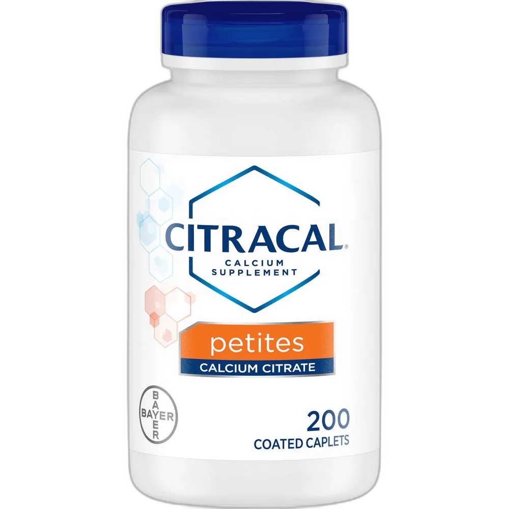 Citracal Petites Calcium Citrate with Vitamin D3, Caplets, 200 Count 6.38oz(Pack of 24)