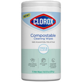 Clorox Wipes Free & Clear 75 Count 5.39oz (Pack of 6)