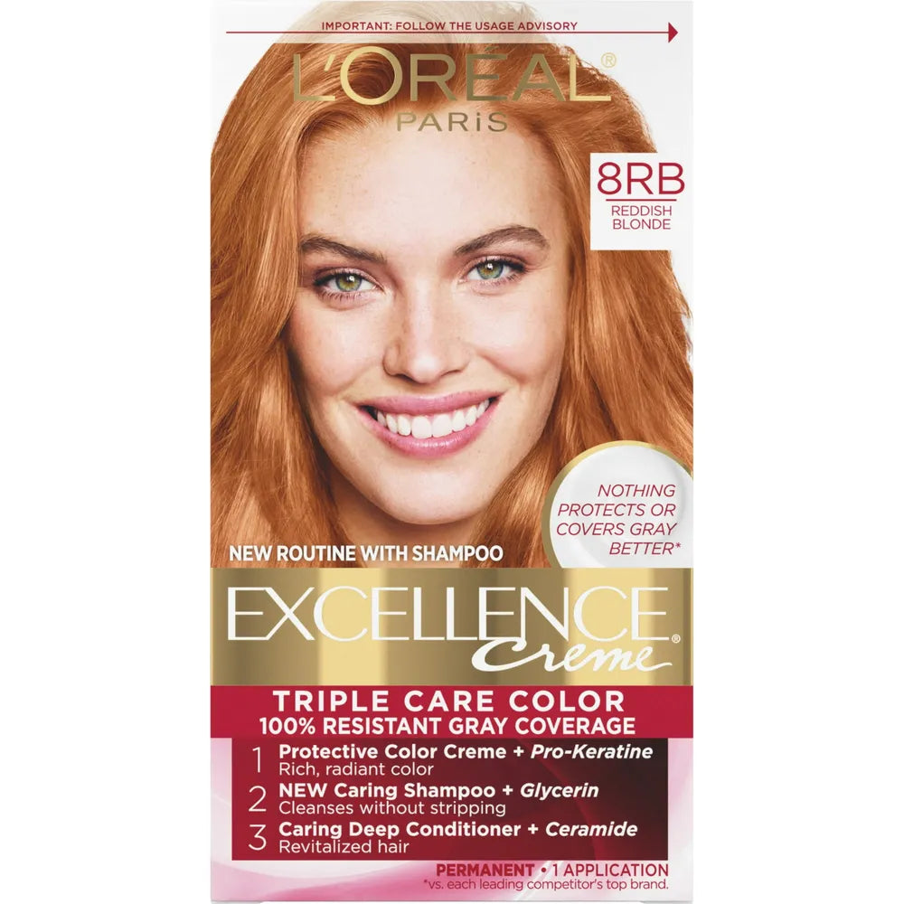 Loreal Excellence Triple Protection Hair Color Creme 8Rb Reddish Blonde1 Ea v (Pack of 12)