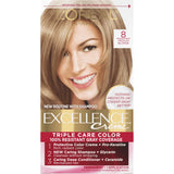Loreal Excellence Triple Protection Hair Color Creme 8 Medium Blonde 1 Kit 10.4oz (Pack of 12)