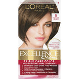 Loreal Excellence Triple Protection Hair Color Creme 5 Medium Brown 10.4oz (Pack of 12)