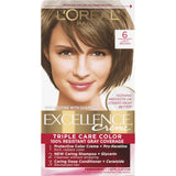 Loreal Excellence Triple Protection Hair Color Creme #6 Light Brown1 Ea 10.4oz (Pack of 12)