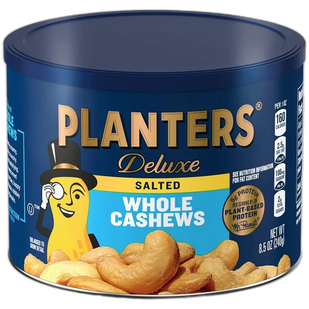 Planters Deluxe Salted Whole Cashews 8.5Oz (Pack of 12)