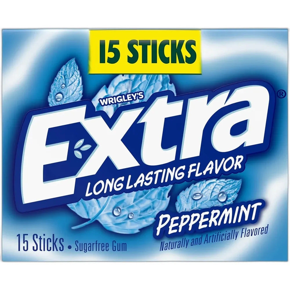 Wrigleys Extra Sugar Free Chewing gum Peppermint 1.57Oz (Pack of 120)