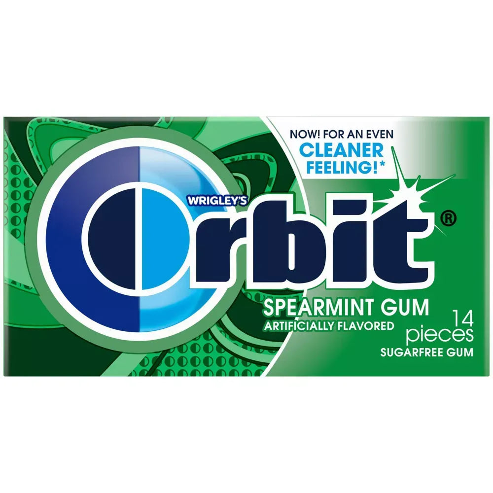 Orbit Spearmint Sugar Free Chewing Gum 14Ct 1.07Oz (Pack of 144)
