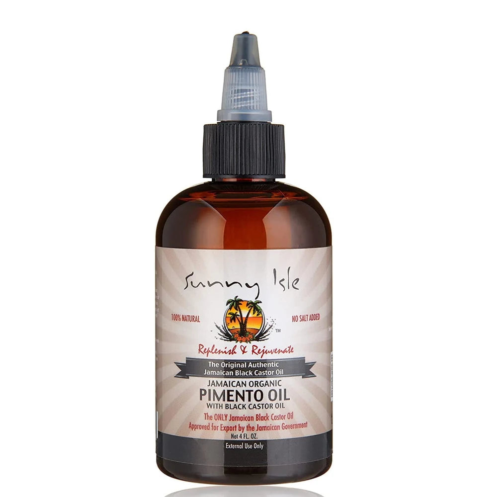 Sunny Isle Jamaican Organic Pimento with Black Castor Oil 4 Fl. Oz (Pack of 6)