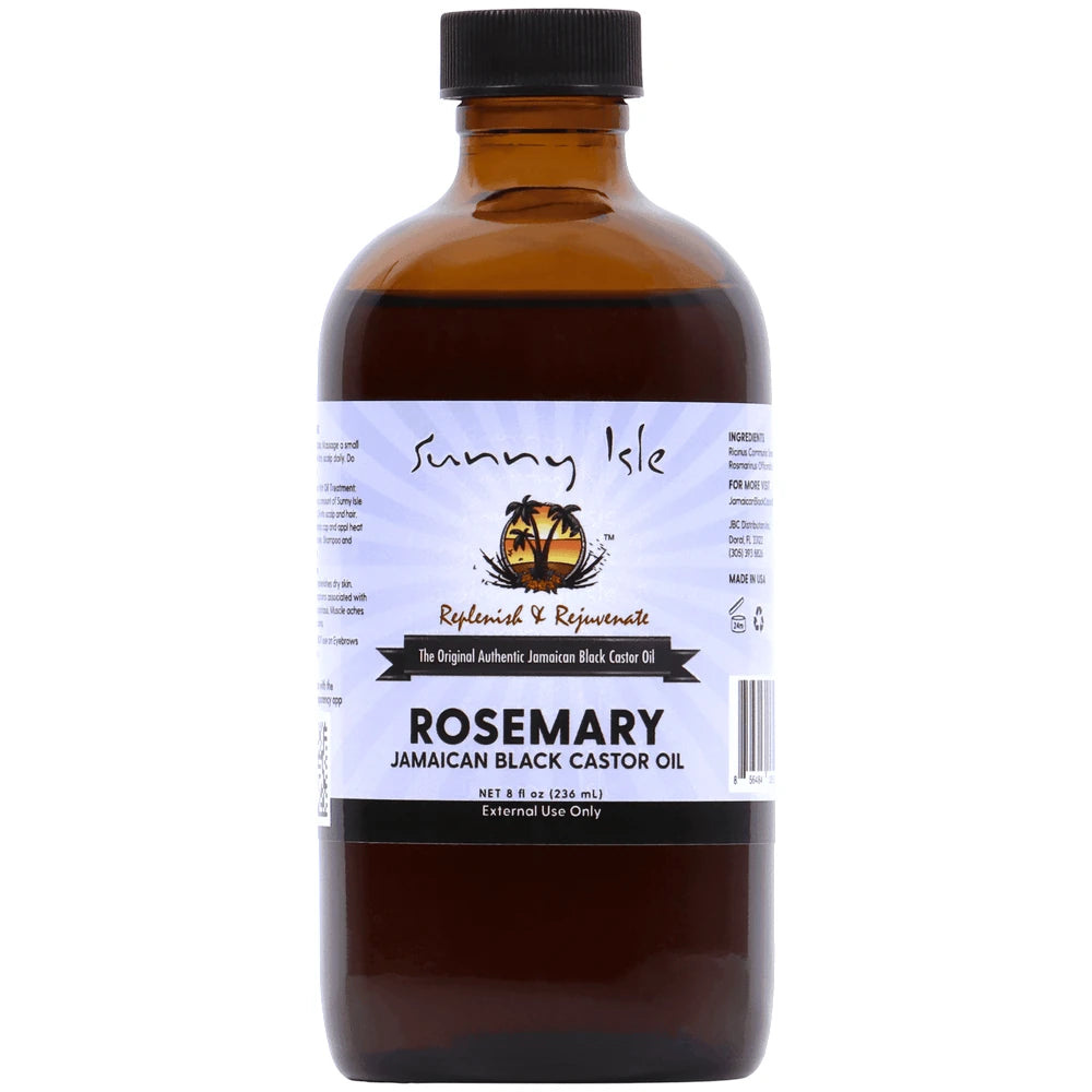 Sunny Isle Rosemary Jamaican Castor Oil, Black, 8 Fl. Oz (Pack of 6)