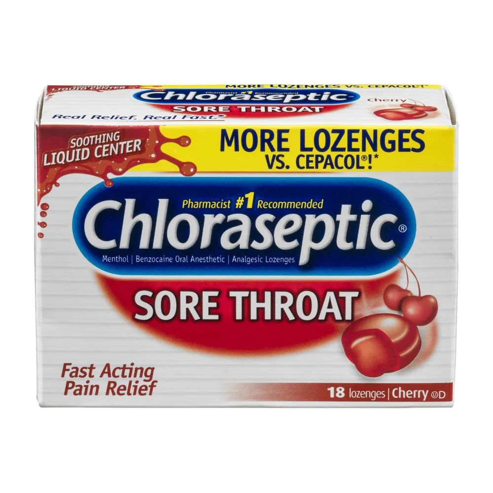 Chloraseptic Sore Throat Lozenges With Cherry Flavor18 Each 5.76oz (Pack of 36)