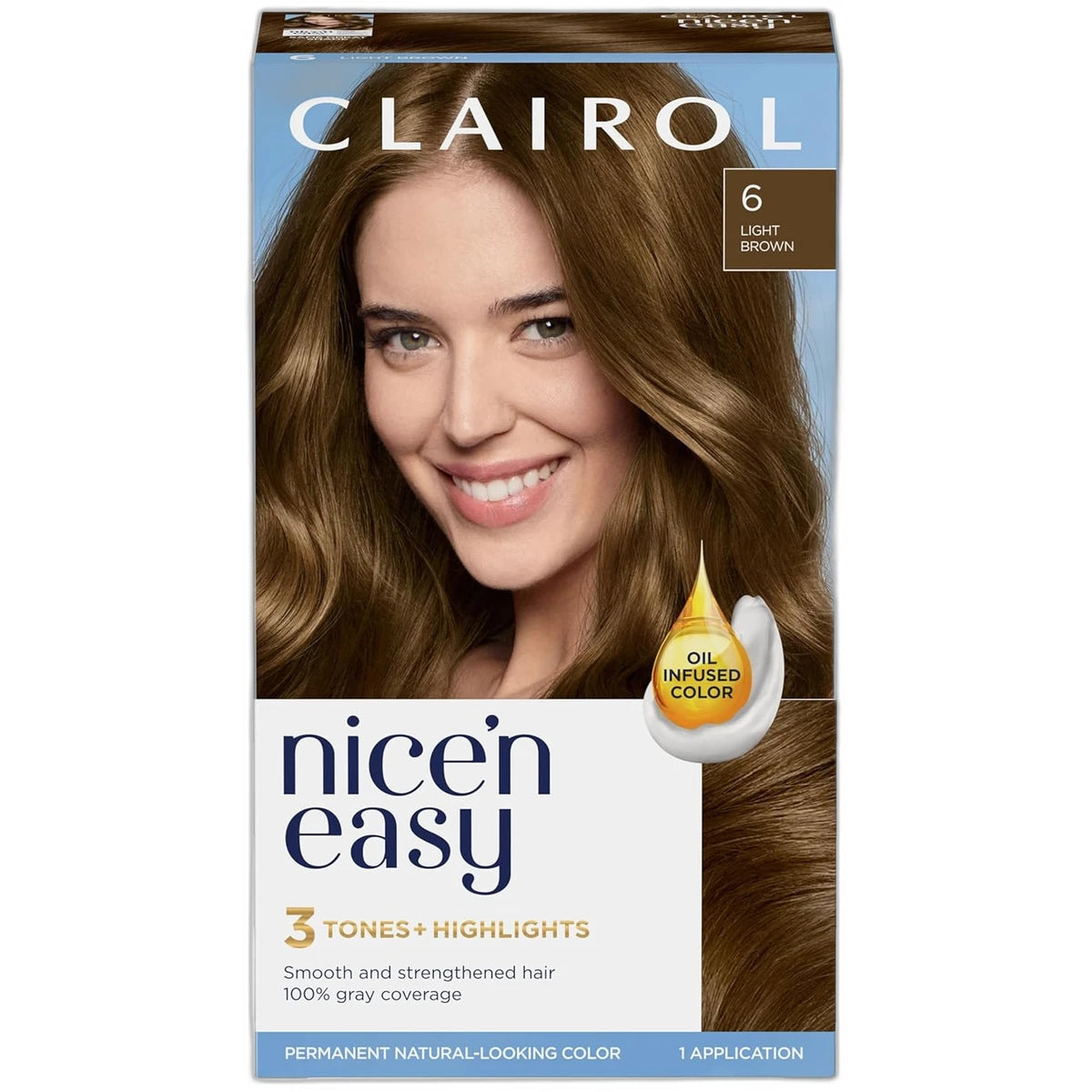 Clairol Nice & Easy Root Touch Up Permanent Hair Color 6 Light Brown 1.1Oz (Pack Of 12)