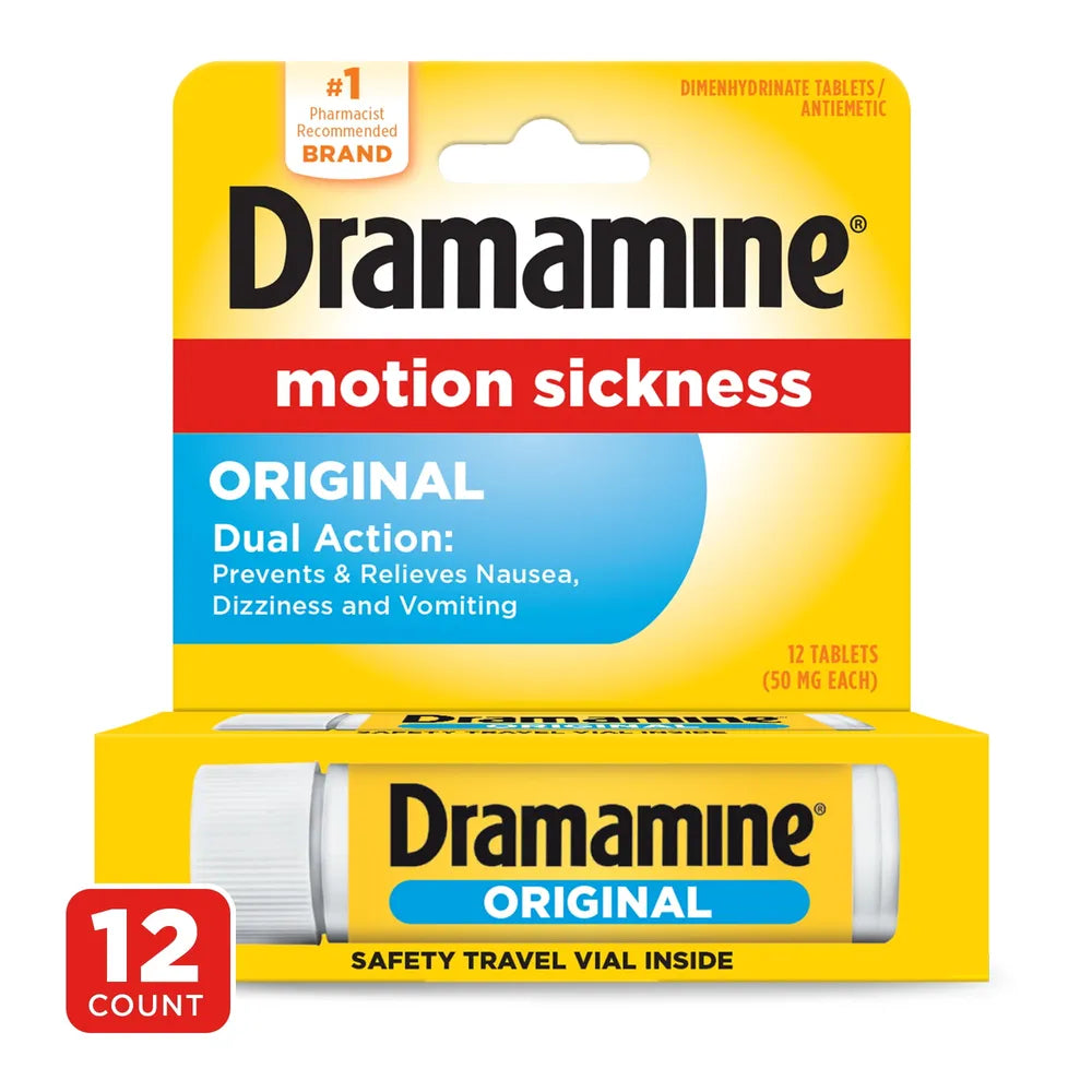 Dramamine Original Formula Fast Acting Motion Sickness Relief Tablets12 Ea 0.64oz (Pack of 48)