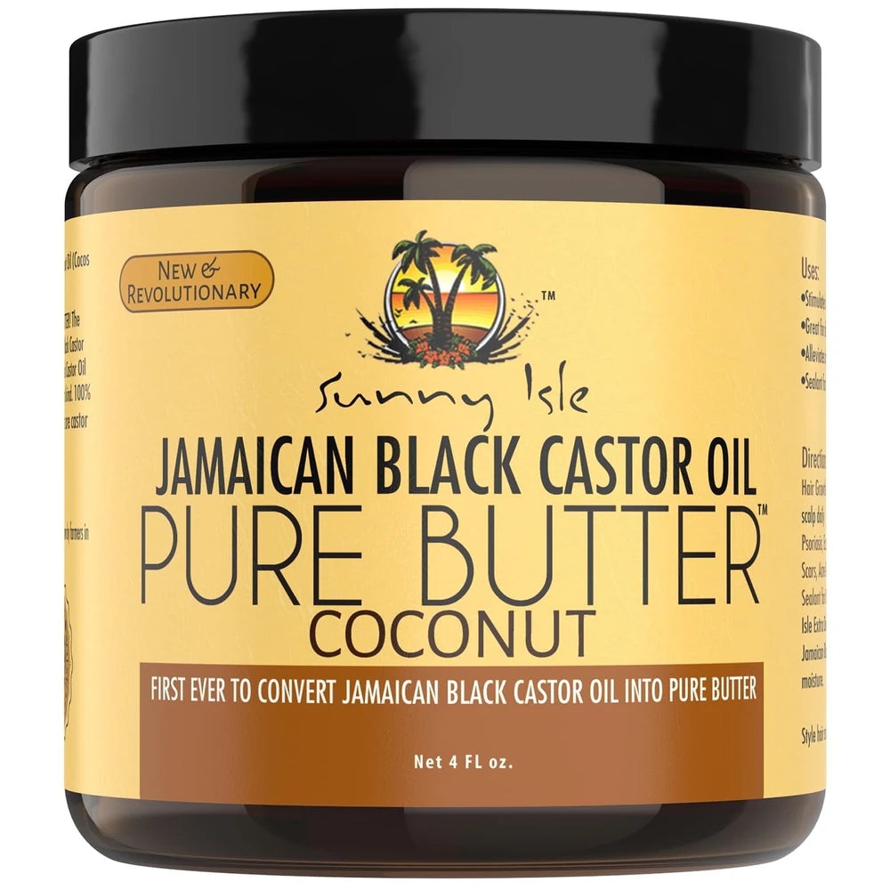 Sunny Isle Jamaican Black Castor Oil Pure Butter Coconut 4 Fl. Oz(Pack of 6)