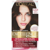 Loreal Excellence Triple Protection Hair Color Creme 4Ar Dark Chocolate BrownKit 10.4oz (Pack of 12)