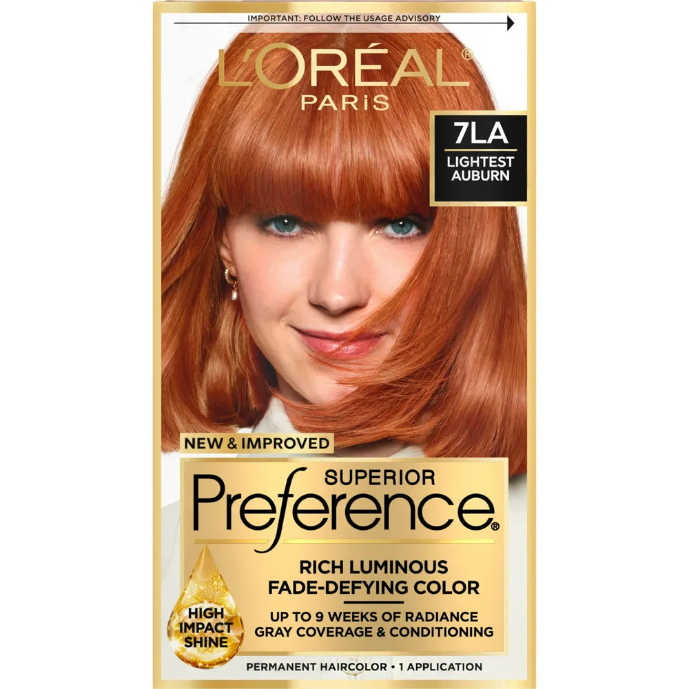 Loreal Superior Preference Hair Color 7La Lightest Auburn 8Oz (Pack Of 12)