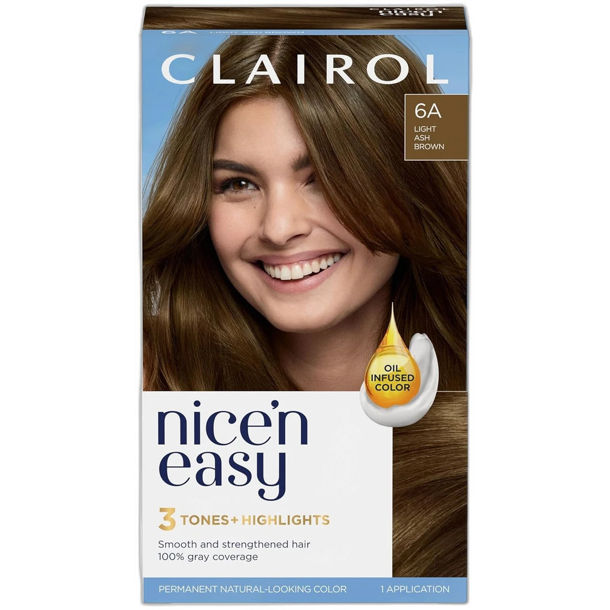Clairol Nice & Easy Root Touch-Up Permanent Hair Color 6A Light Ash Brown 1.1Oz (Pack Of 12)