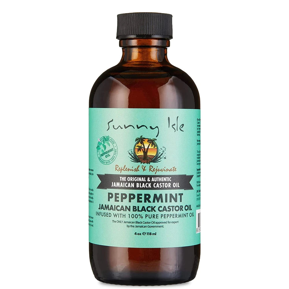Sunny Isle Jamaican Black Castor Oil with Peppermint 4oz (Pack of 6)