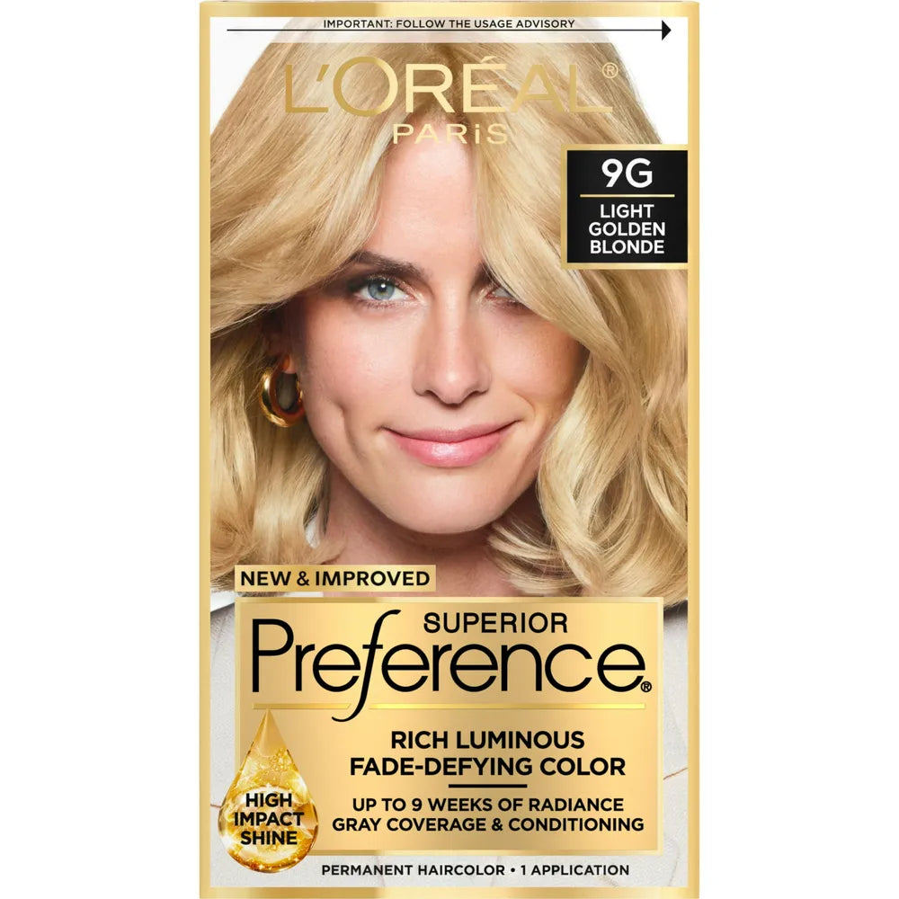 Loreal Superior Preference Hair Color 9G Light Golden Blonde 0.2Oz(Pack Of 12)