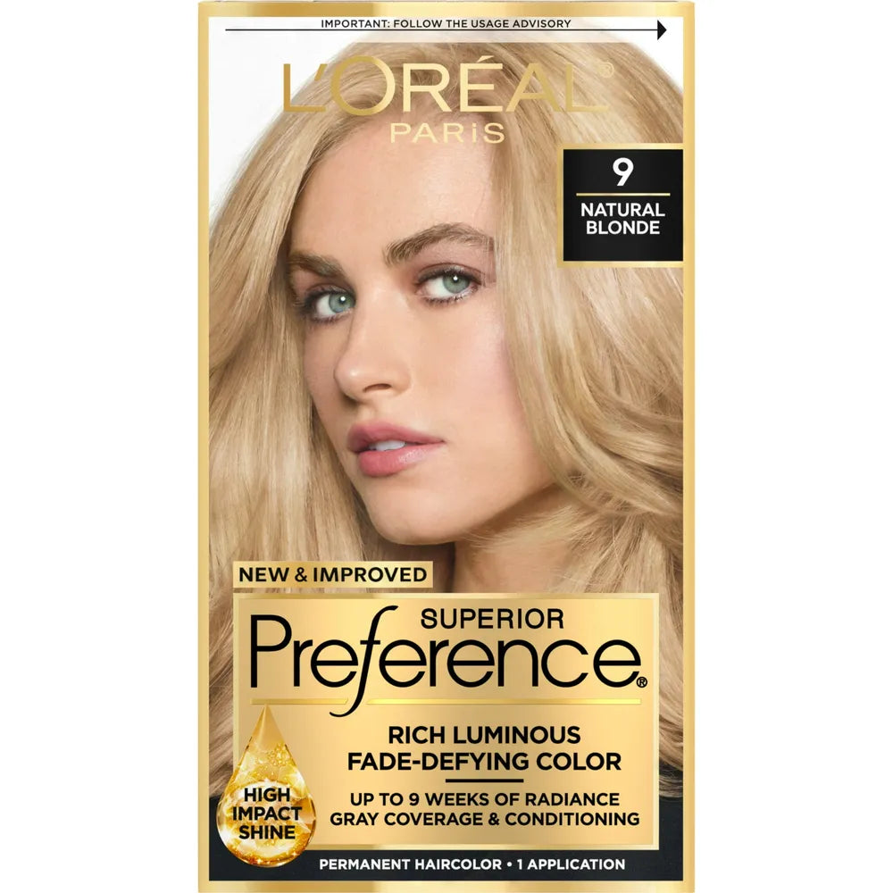 Loreal Superior Preference Hair Color 9 Natural Blonde 8Oz (Pack Of 12)