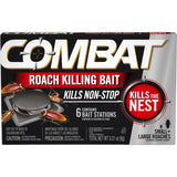 Combat Roach Killing Bait Stations For Small And Large Roaches 0.9Oz (Pack Of 6)