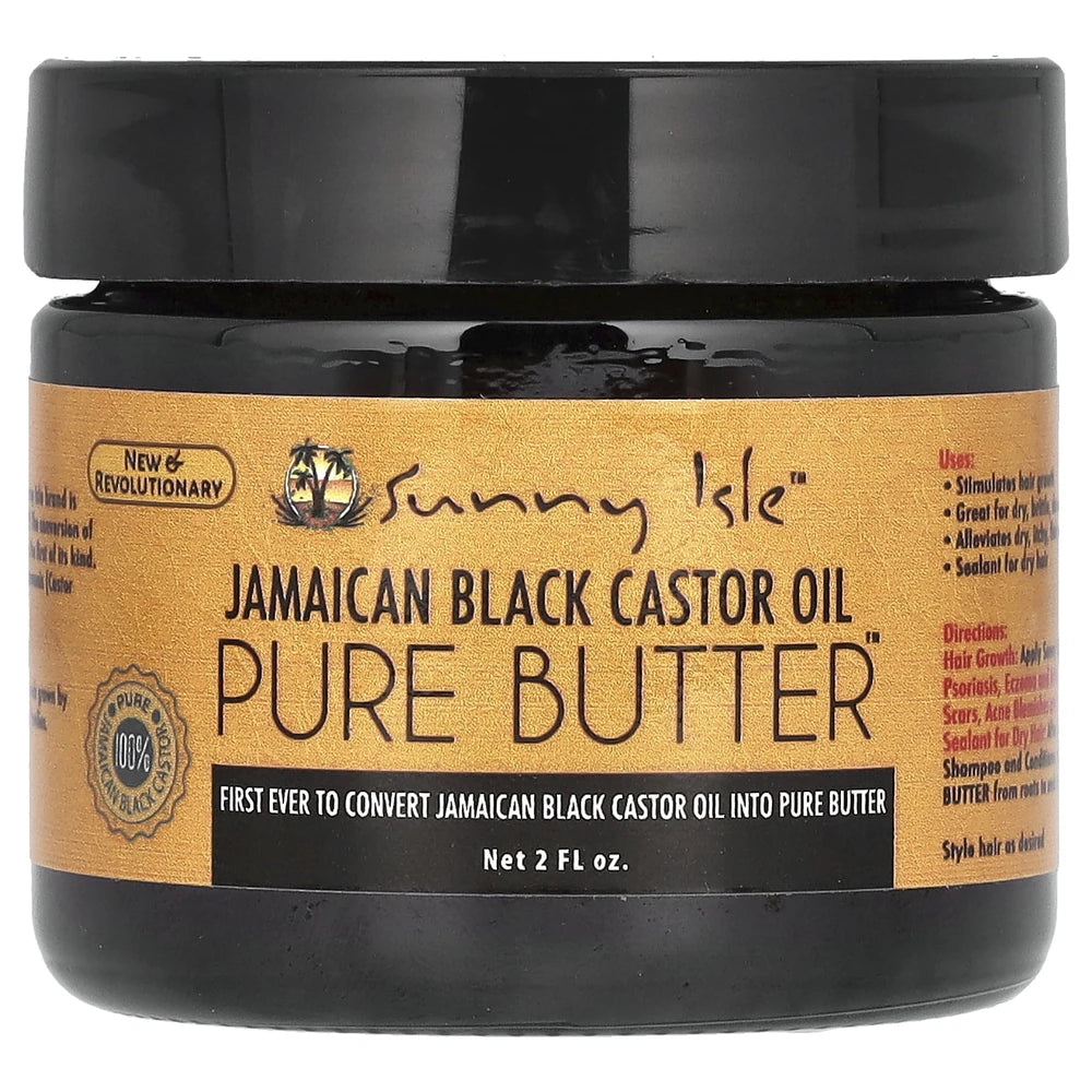 Sunny Isle Jamaican Black Castor Oil Pure Butter 2 fl oz (Pack of 6)