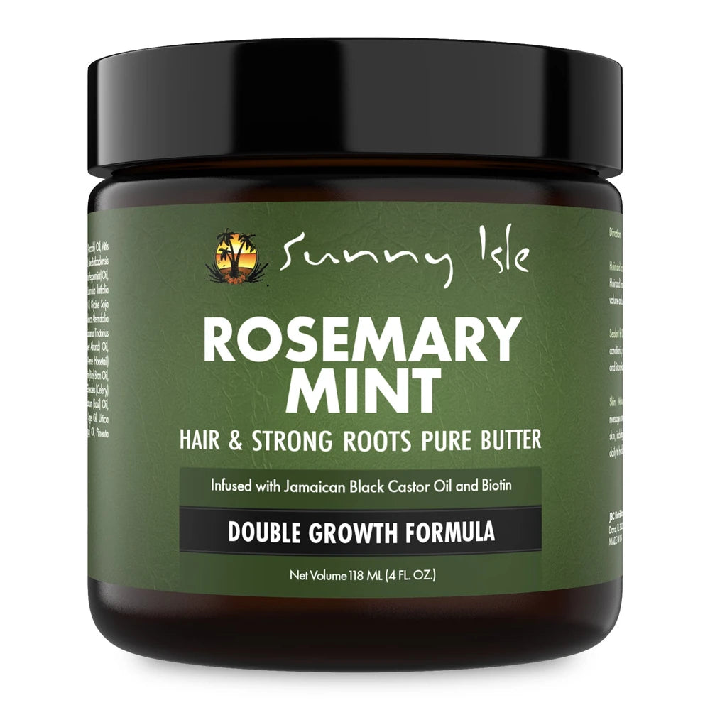 Sunny Isle Rosemary Mint Hair and Strong Roots Butter 4oz (Pack of 6)