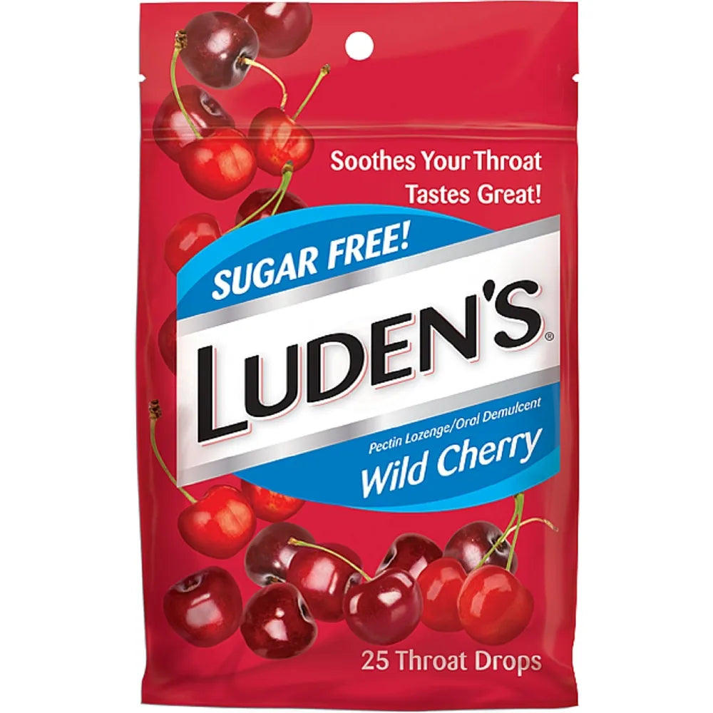 Ludens Oral Demulcant Great Tasting Throat Drops Wild Cherry25 Drops 6.74oz (Pack of 12)