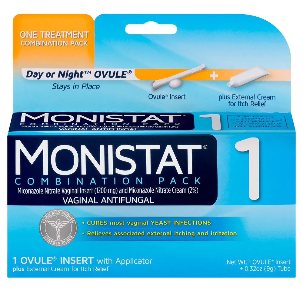 Monistat 1 Vaginal Antifungal Combination Pack Day Or Night 0.41Oz (Pack Of 12)
