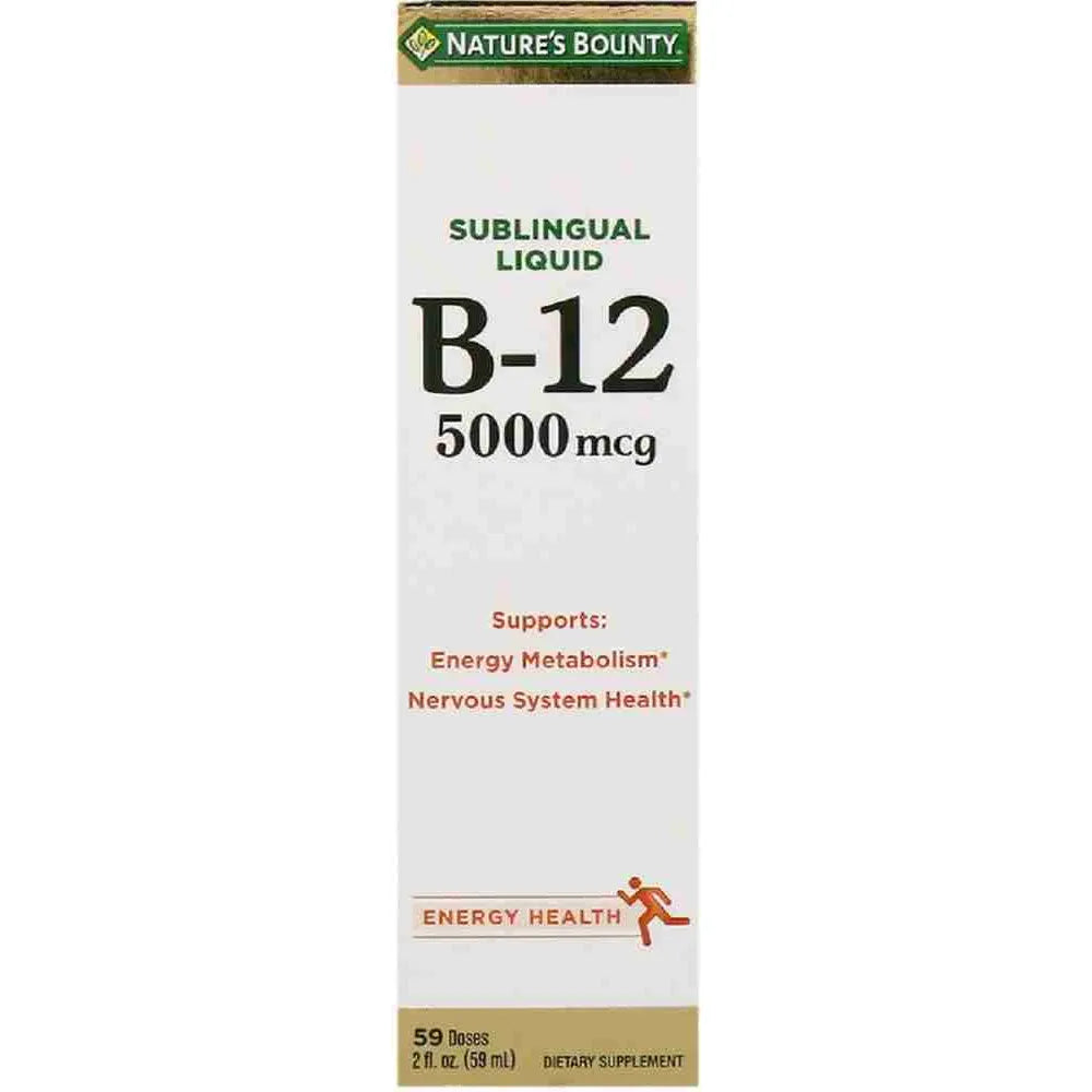 Natures Bounty Super Strength 5000 Mcg B-12 Sublingual Liquid2Oz (Pack of 24)