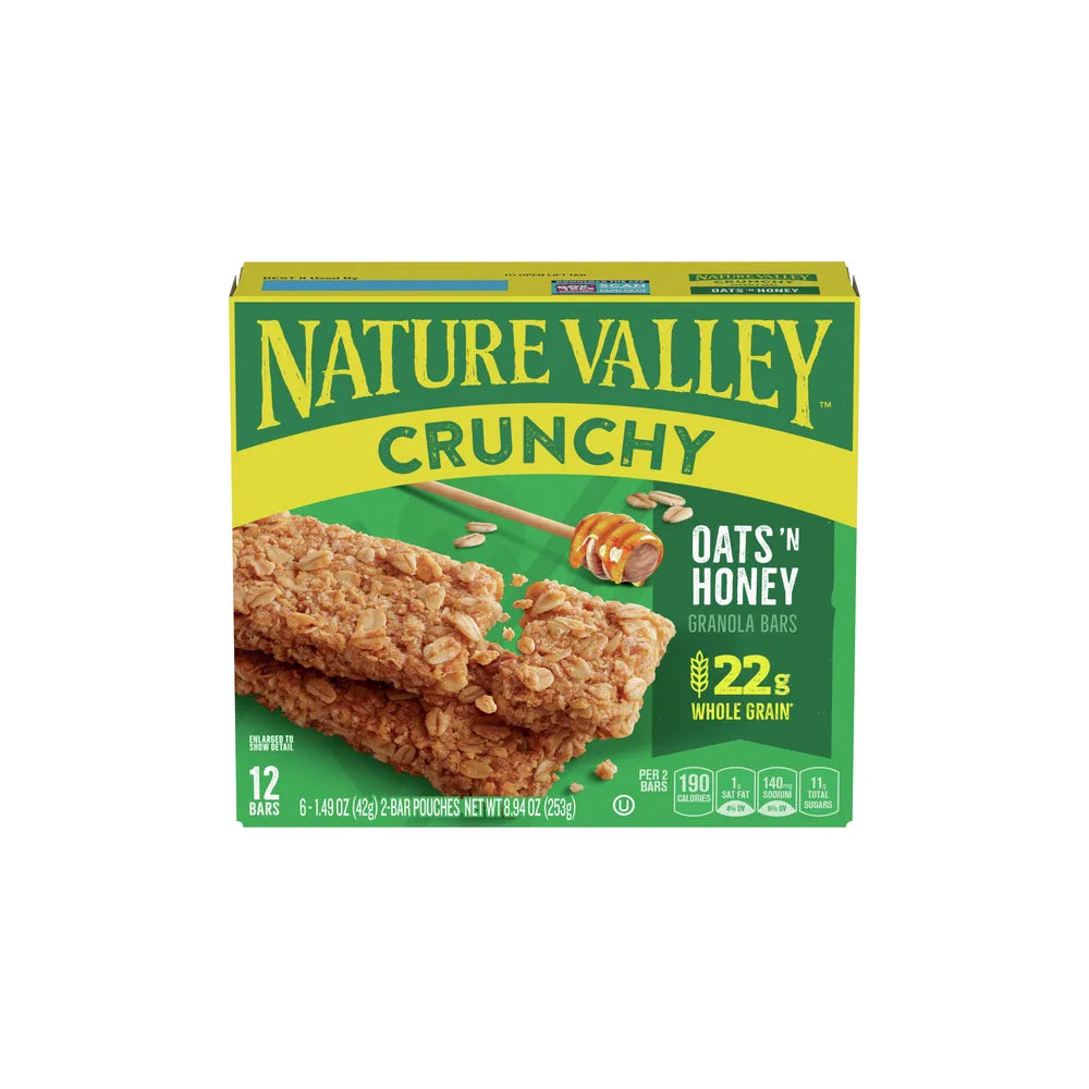 Nature Valley Crunchy Granola Bars Oats N Honey 8.94Oz (Pack of 12)