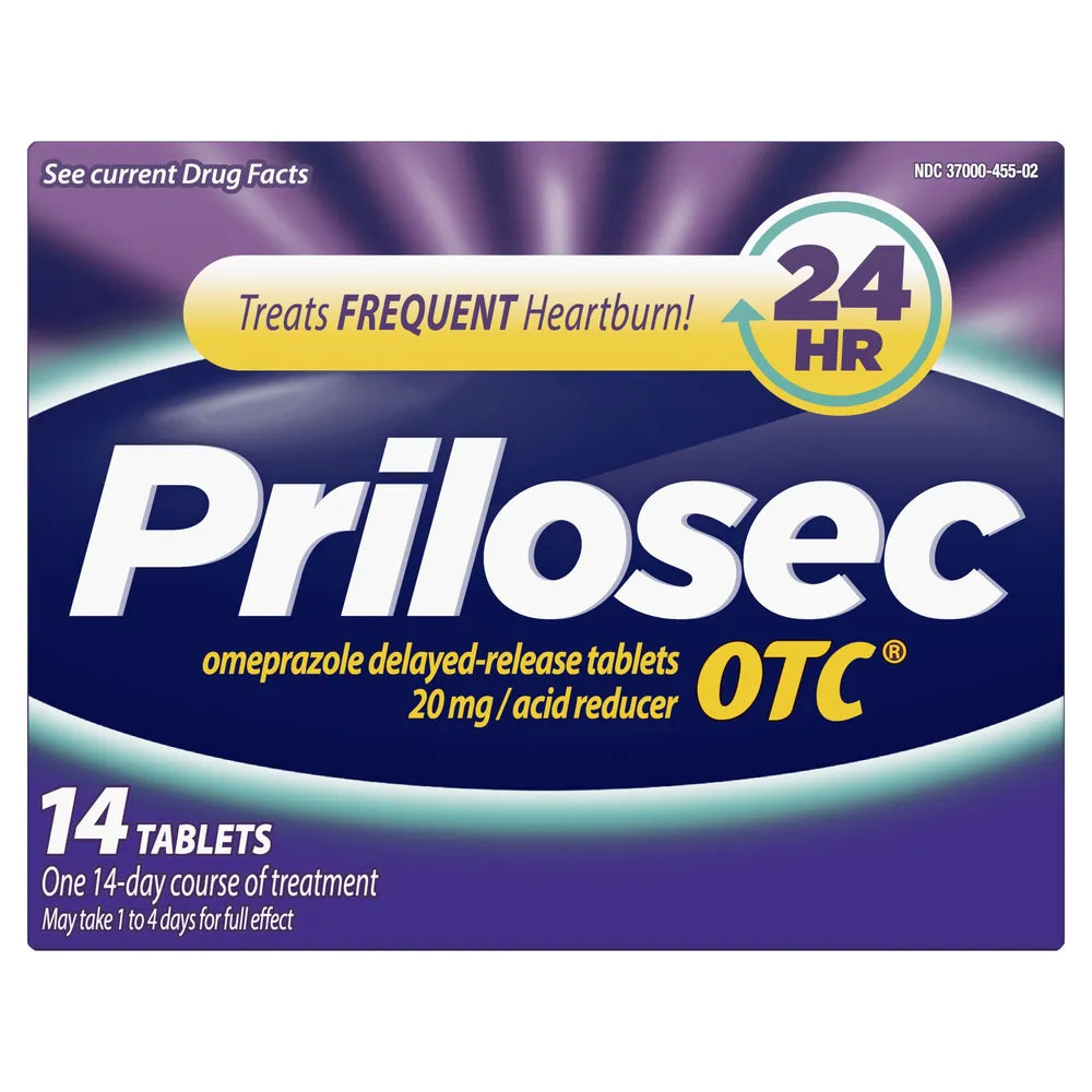 Prilosec 20 Mg Otc Acid Reducer Tablets To Relieve Heartburn14 Ea 0.64Oz (Pack Of 24)