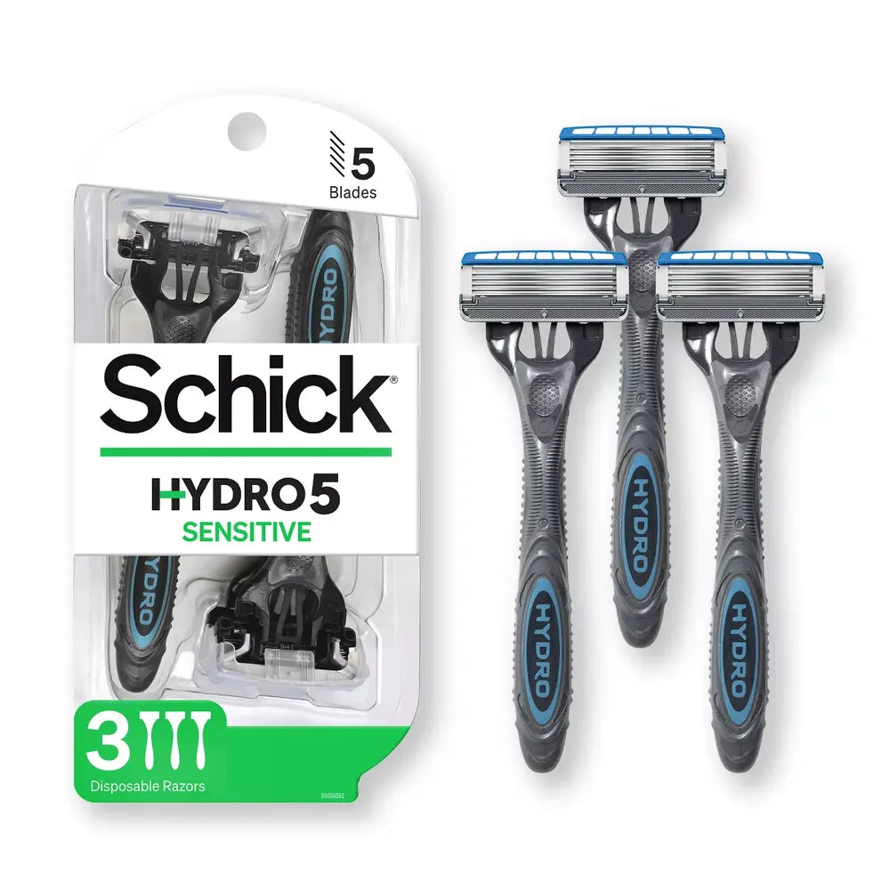 Schick Hydro 5 Ultimate Comfort Mens Disposable Razors Set 2.8oz (Pack of 12)