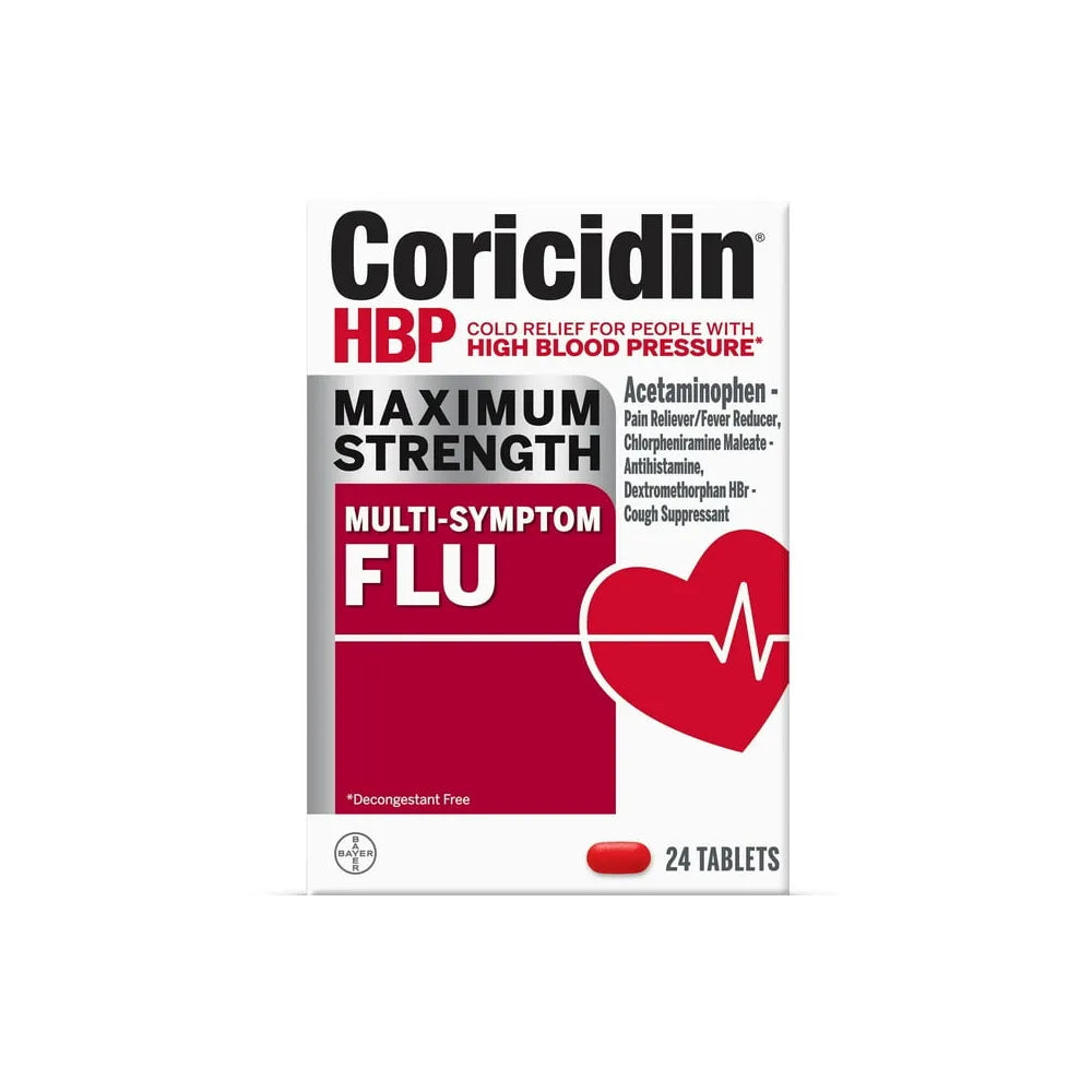 Coricidin HBP Maximum Strength Flu 24 Count 1.17oz (Pack of 24)