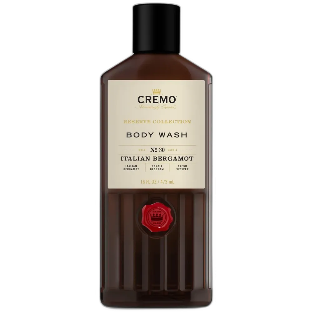 Cremo Body Wash Men Notes of Italian Bergamot Neroli Blossom and Fresh Vetiver Rich-Lathering Italian Bergamot 16 Fl Oz (Pack of 12)