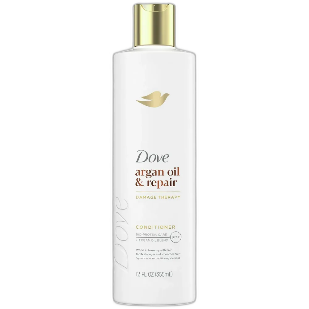 Dove Conditioner Argan Oil & Damage Repair 1 for Damaged Hair 92% Natural Origin Paraben Free Conditioner 12 oz (Pack of 6)