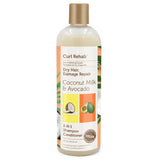 Curl Rehab: Dry Hair/Damage Repair Treatment Coconut Milk & Avocado 2 in 1 Shamp 16. Oz (Pack of 6)