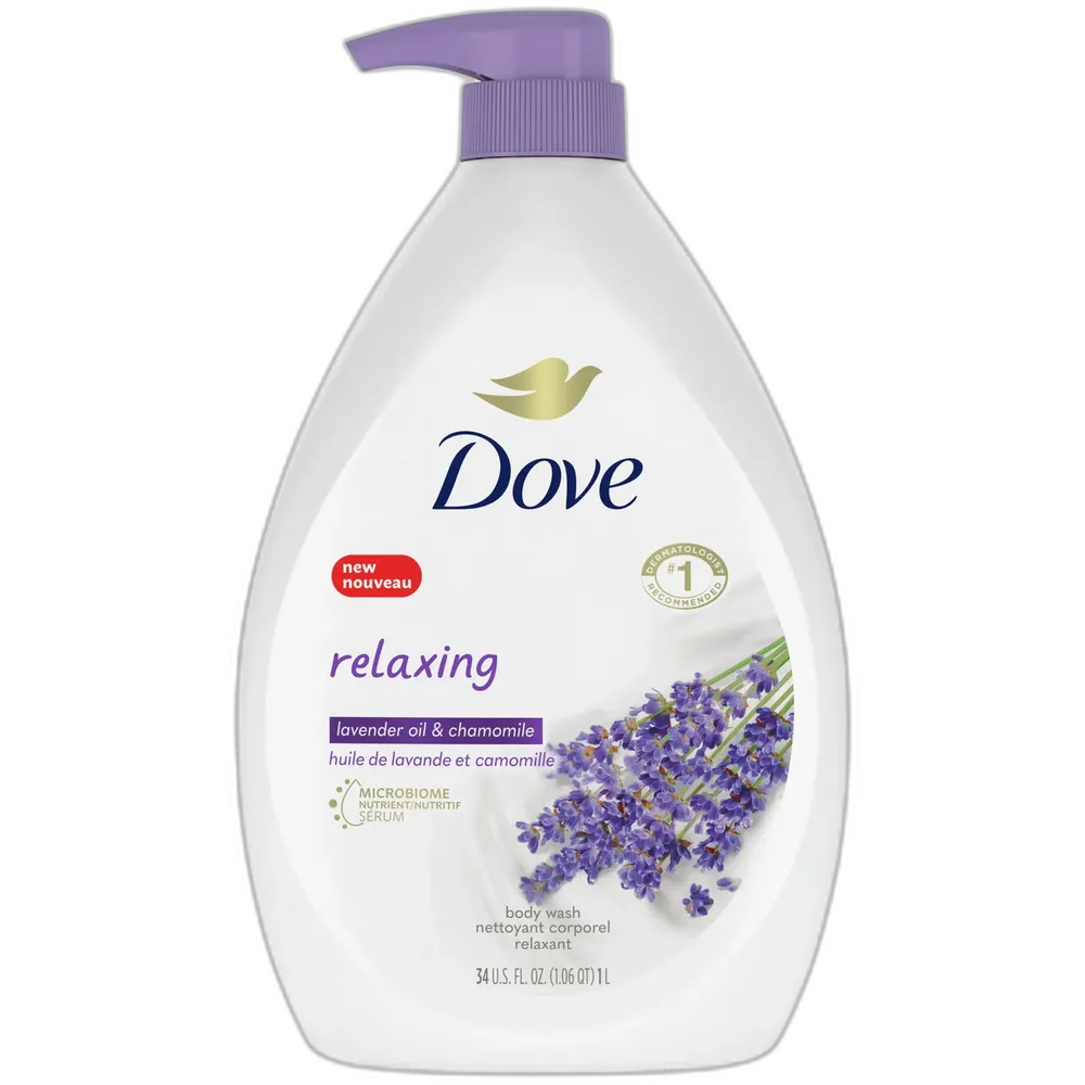Dove Relaxing Long Lasting Gentle Women's Body Wash Lavender Oil and Chamomile 30.6 oz (Pack of 3)