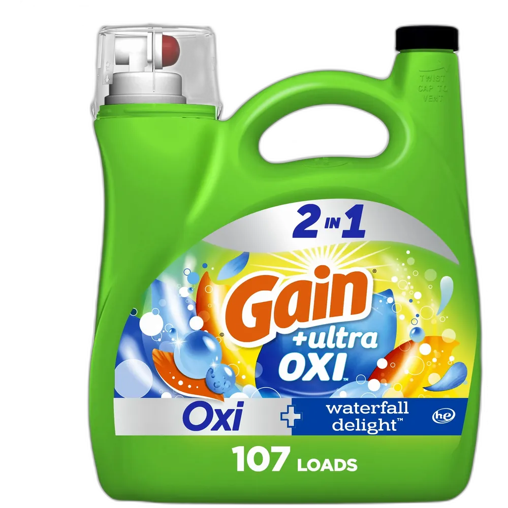 Gain Liquid Detergent Waterfall Delight 107-Loads 154 oz (Pack of 4)