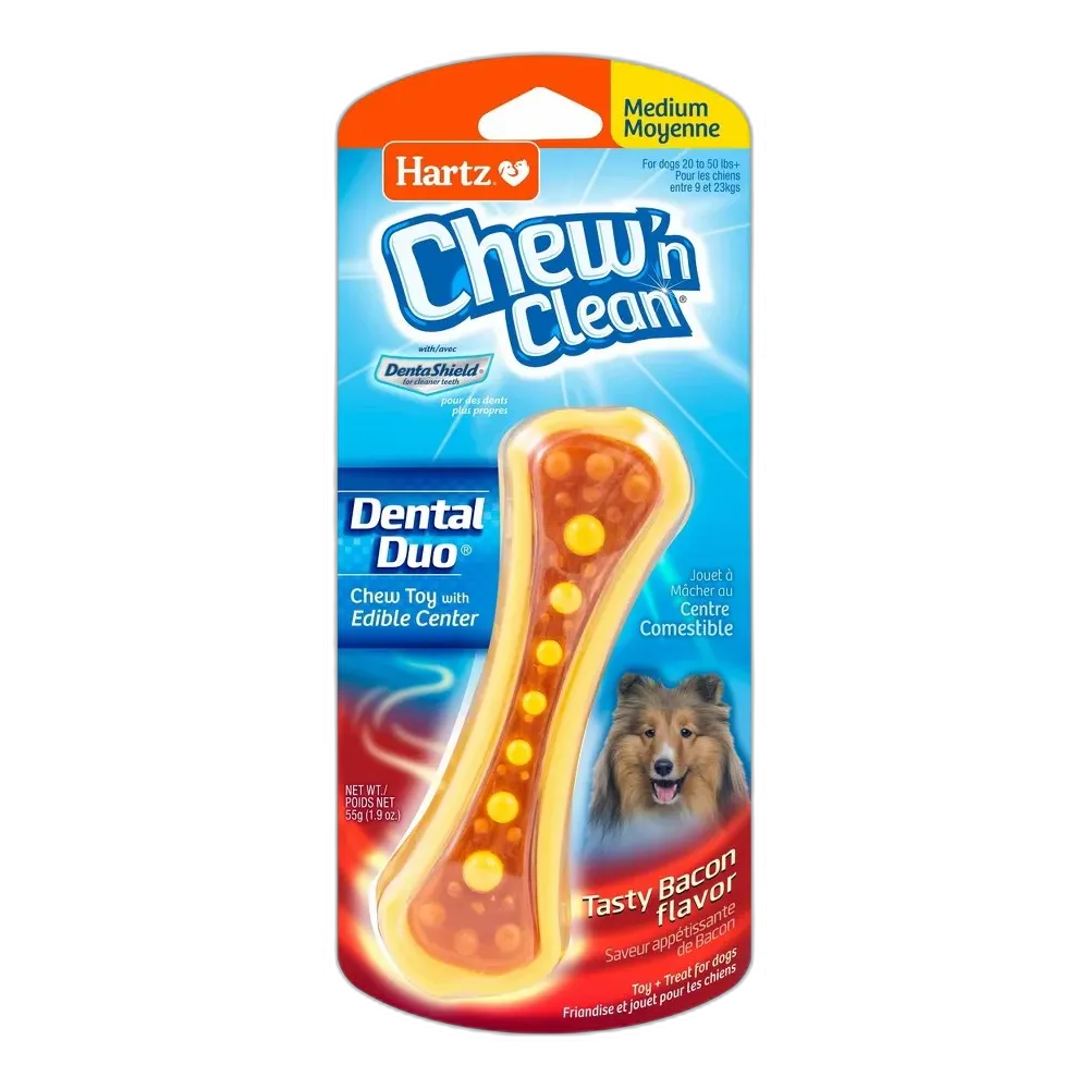 Hartz Chew 'N Clean Dental Duo Dog Chew and Toy 1.9oz (packof 1) (Pack of 48)