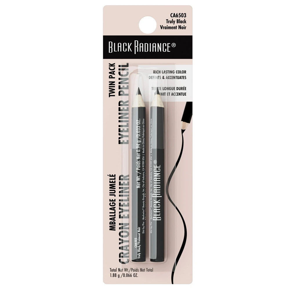 Black Radiance Twin Pack Eyeliner Pencil - Truly Black 0.066 Oz