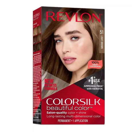 Revlon Colorsilk Beautiful Color Permanent Hair Color 51 Light Brown 7.36oz (Pack of 12)