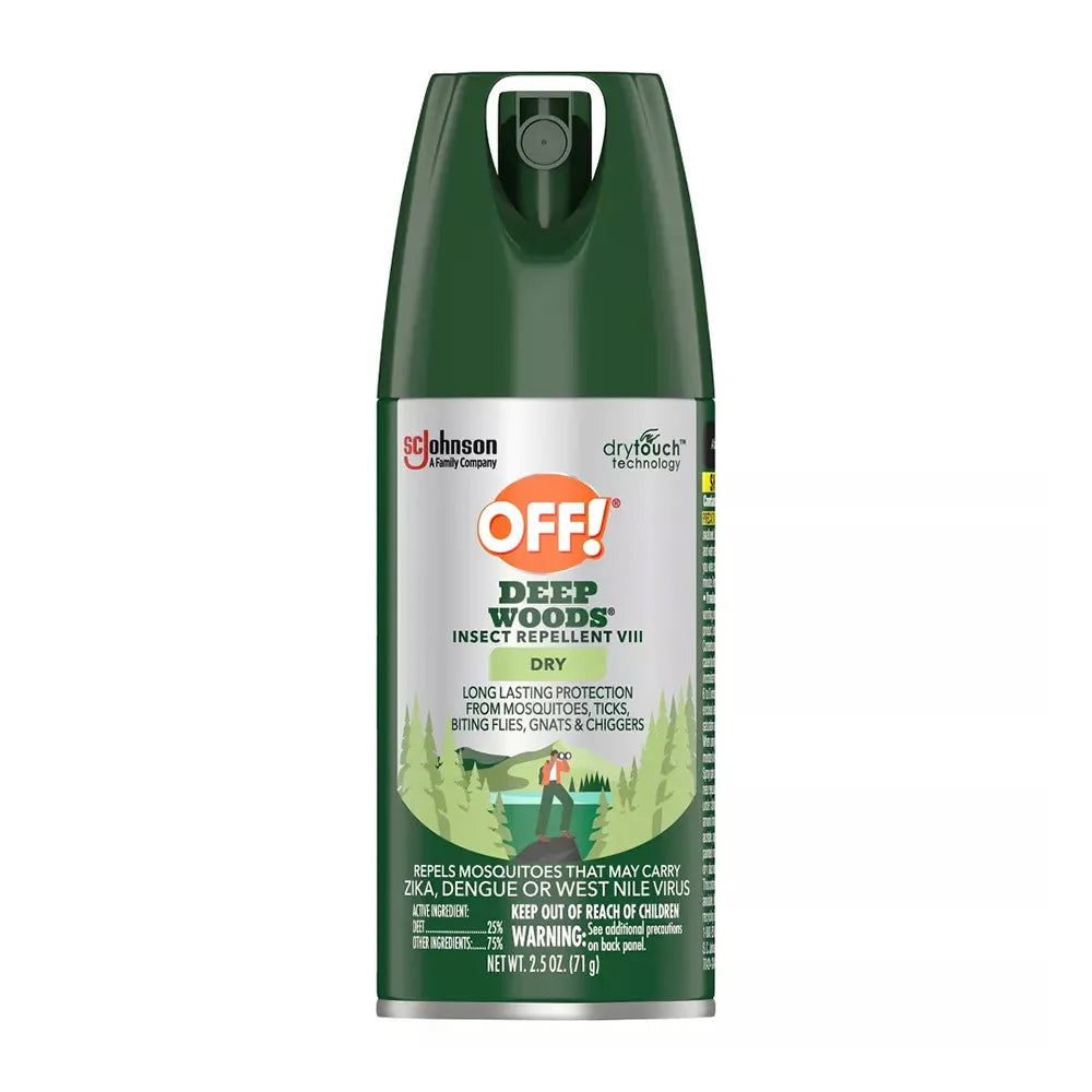 Off Deep Woods Dry Aerosol Insect Repellent VIII 2.5Oz (Pack of 12)