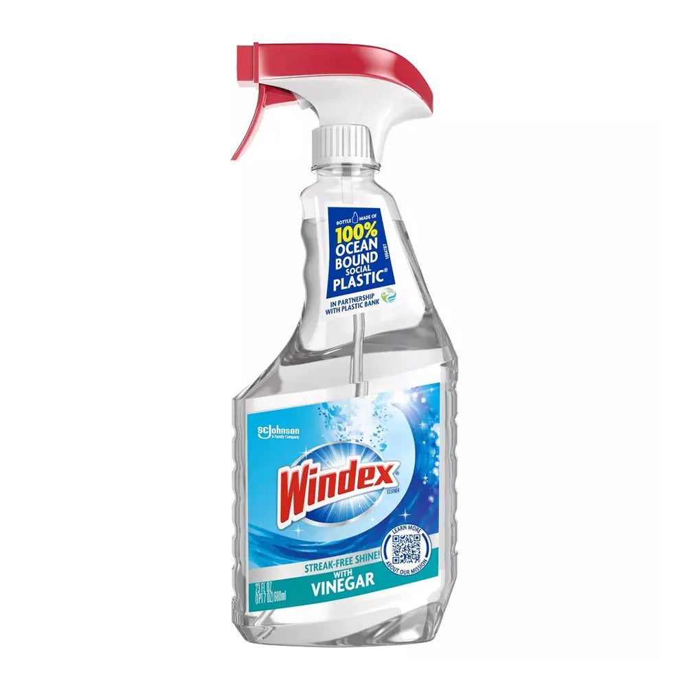 Windex Glass Cleaner Vinegar Spray 23Oz (Pack of 8)