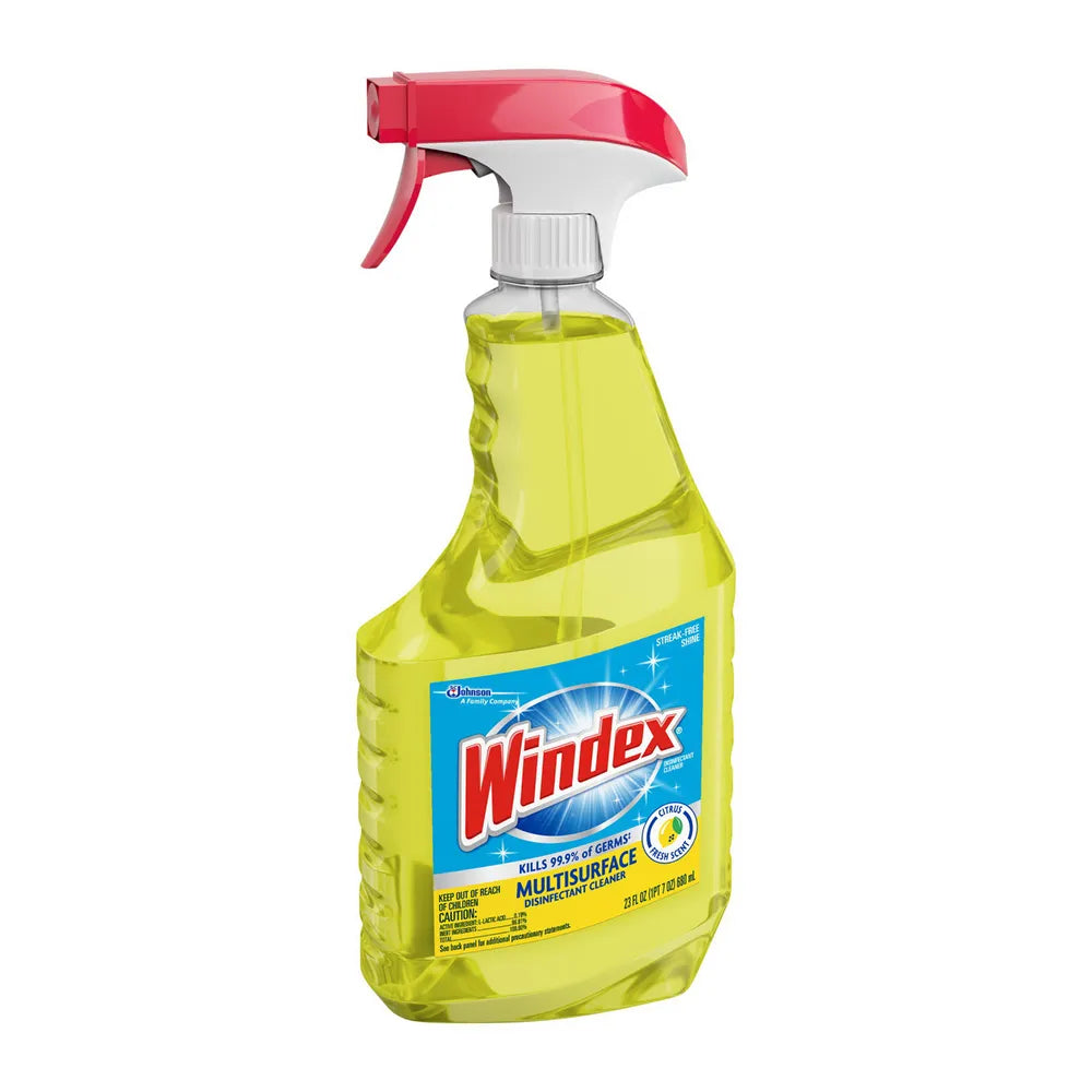 Windex Disinfectant Cleaner Multi-Surface Spray Citrus Fresh Scent 23Oz (Pack of 8)